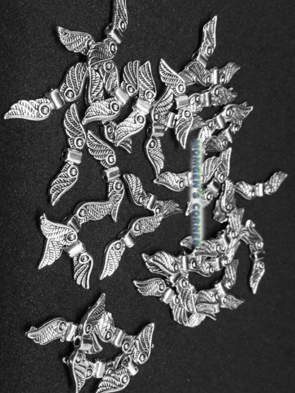 Silver Tone Angel Wings Charm